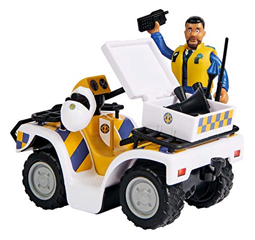 Simba 109251093 - Feuerwehrmann Sam Polizei Quad, mit Malcolm Figur, mit Zubehör, Staffel 12, ab 3 Jahren