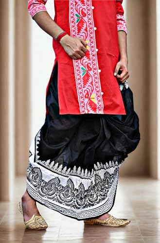 Image of Men's Ready to Wear Pant System Printed MAYUR PUCHHA Dhoti for Marriage, Pooja, Festival etc.(GC010)