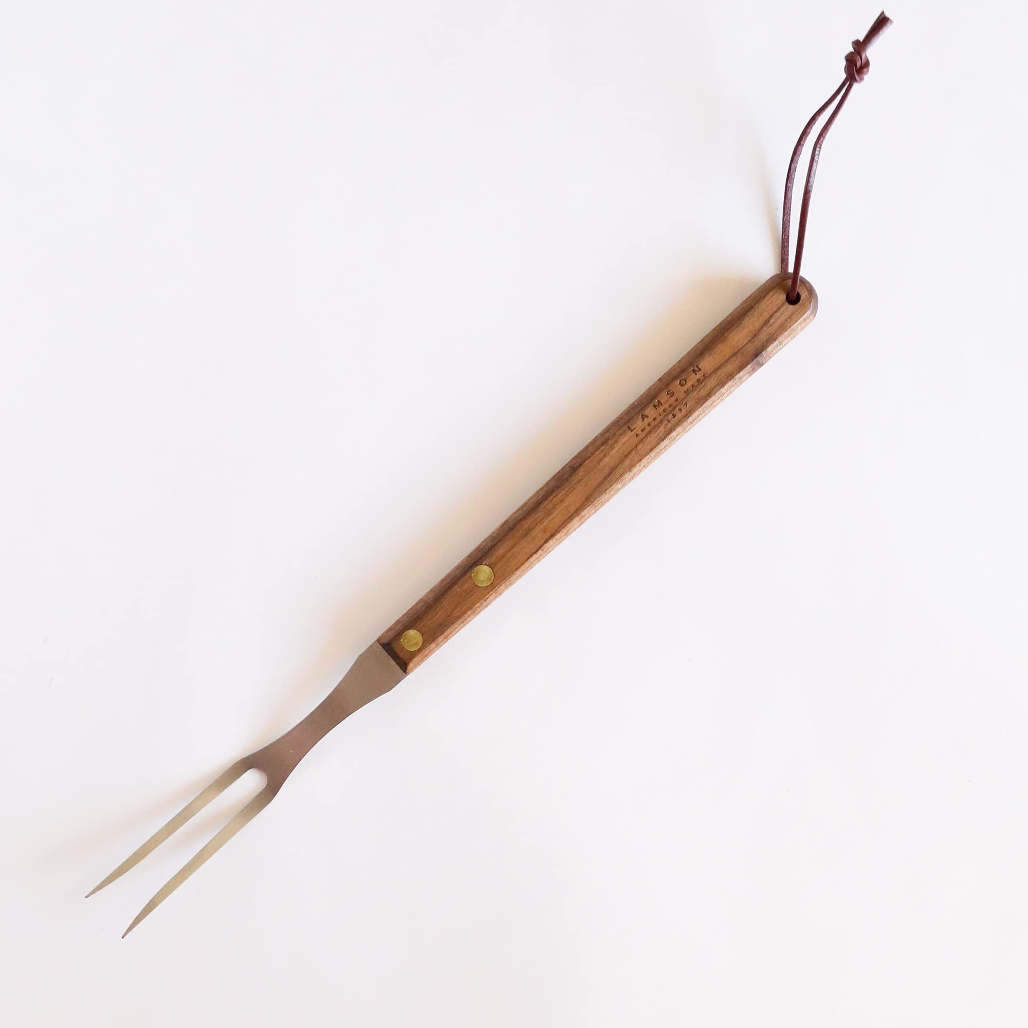 Lamson 033615 BBQ TAILGATOR WLNT Fork 15 in Stainless Steel Tools, Silver,Brown