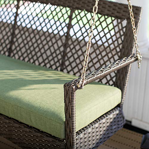 Image of Carry Bird Rattan Wicker Resin Two Seater Sofa Adults | Garden & Outdoor Hammock Double Swing With Cushions | Porch Hanging Chair | Jhula | 59 Cmoslov