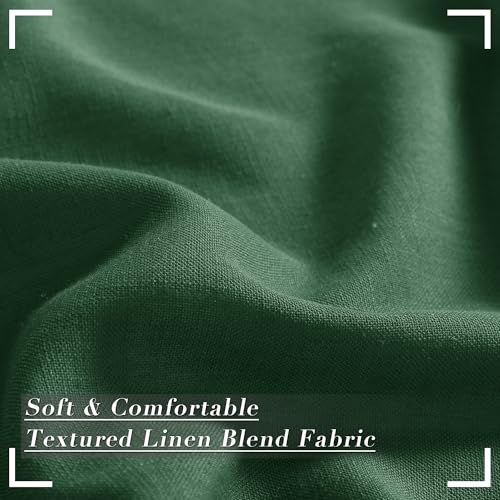 Image of Joywell Linen Curtains 90 Inches Long for Living Room Green