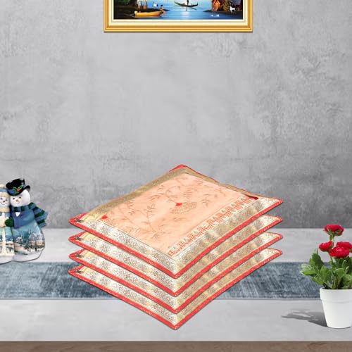 Image of Kuber Industries Saree Cover | Clothes Storage Bag | Single Packing Saree with Zip Closure | Wardrobe Organizer | Cloth Stoarge Organizer | 4 Side Lace Saree Cover | Pack of 6 | Pink