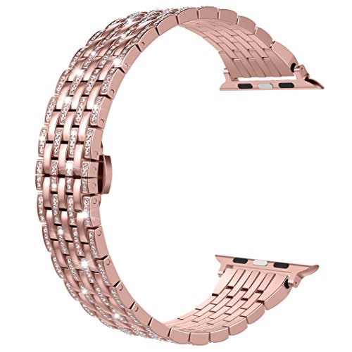70% Off Everything Wearlizer Rose Gold Compatible with Apple Watch Band 42mm 44mm for iWatch SE Luxury Bling Rhinestone Diamond Crystal Strap Lightweight Aluminum Wristband Dressy Bracelet for Series 6 5 4 3 2 1