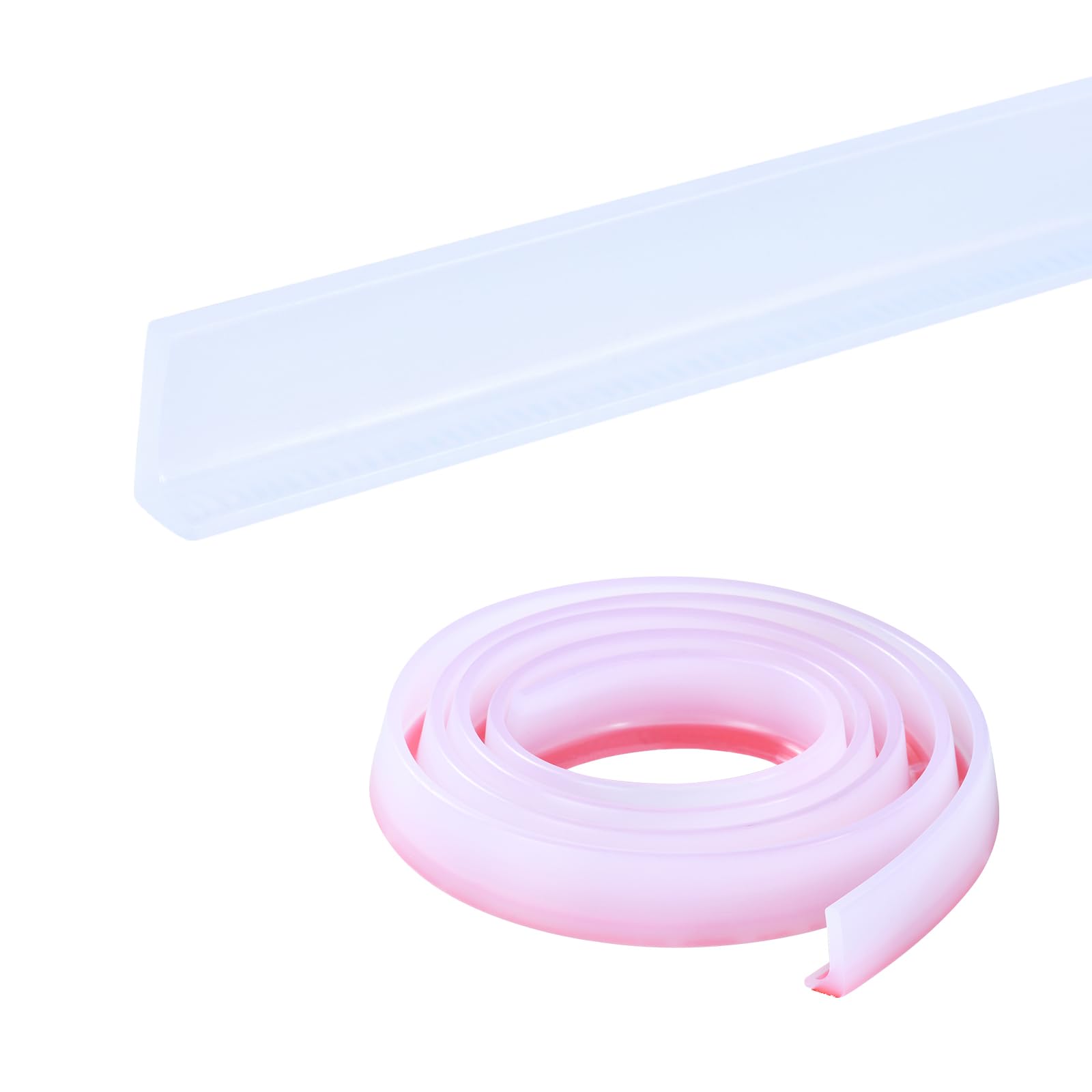 Zayejod 3 Meters Transparent Shower Threshold Water Barrier,Wet Room Floor,Bathroom Dam,Shower Tray Sealing Strip,Kitchen Sink Bathtub Countertop Retaining, Water Stopper Strip(L Shape, 3cm) — image 1