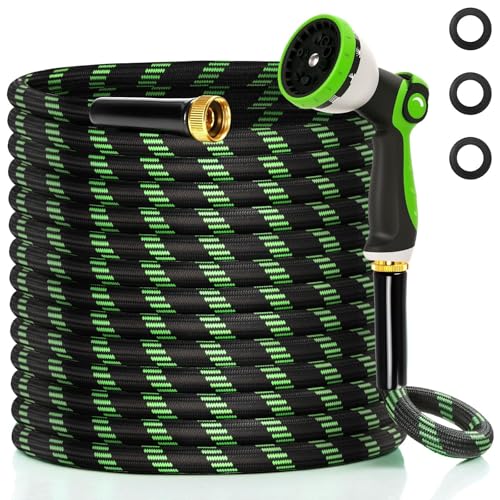 Ahititi Garden Hose 50 ft Water Hose Flexible Non-Expandable Outdoor Heavy Duty Lightweight...