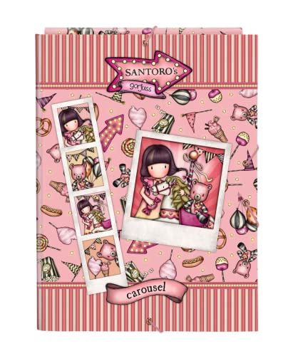Safta -Classeur Folio 3 rabats Gorjuss Fairground Carousel 26 x 33,5 x 2,5 cm, Multicolore (522216068)
