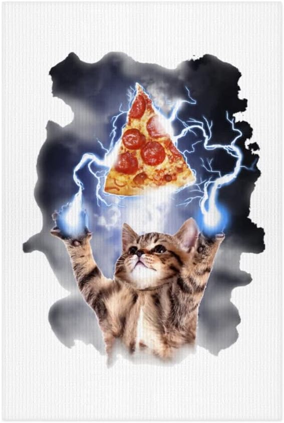 Lightning Cat Kitchen Towel Pizza Towel Space Waffle
