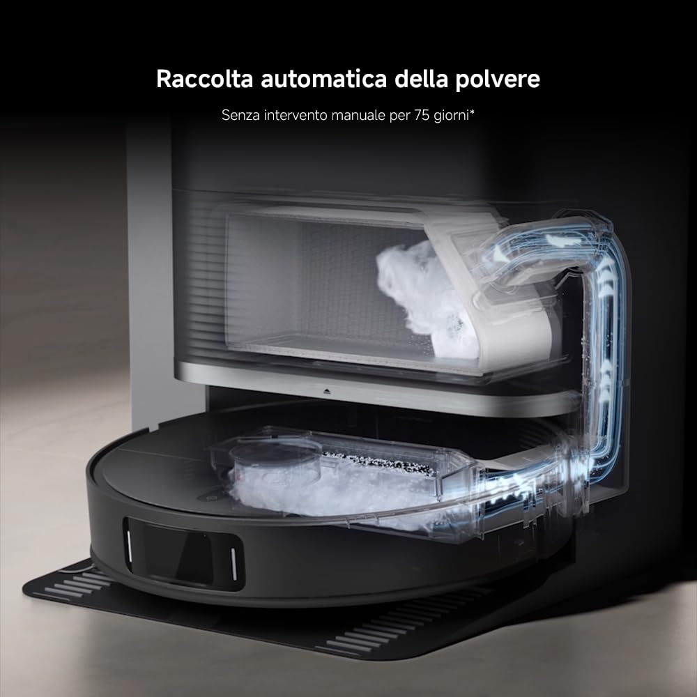 XIAOMI Robot Vacuum X20 Max - 8000 Pa Suction Power, Dual Mop System with Hot Water Cleaning and Drying, 75 Days Dust Capacity, 4 Cleaning Modes and 5200 mAh Battery for Smart, Thorough Cleaning