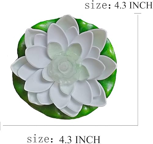 Miniatura 7 de Assaoy Luces flotantes para piscina, luz LED para estanque, accesorios divertidos para piscina, flores de loto, luces de piscina que flotan, lámpara