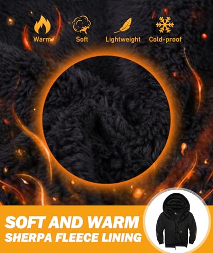 Fleece Hoodie for Boys Fleece Jacket Zip Up Sherpa Lined Teenager Hooded Sweatshirts with Pocket3