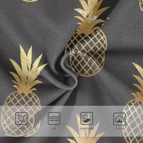 Wusikd Pineapple Gold Glitter Girls' Underwear Cotton Girls Briefs Soft Toddler Underwear 2T3