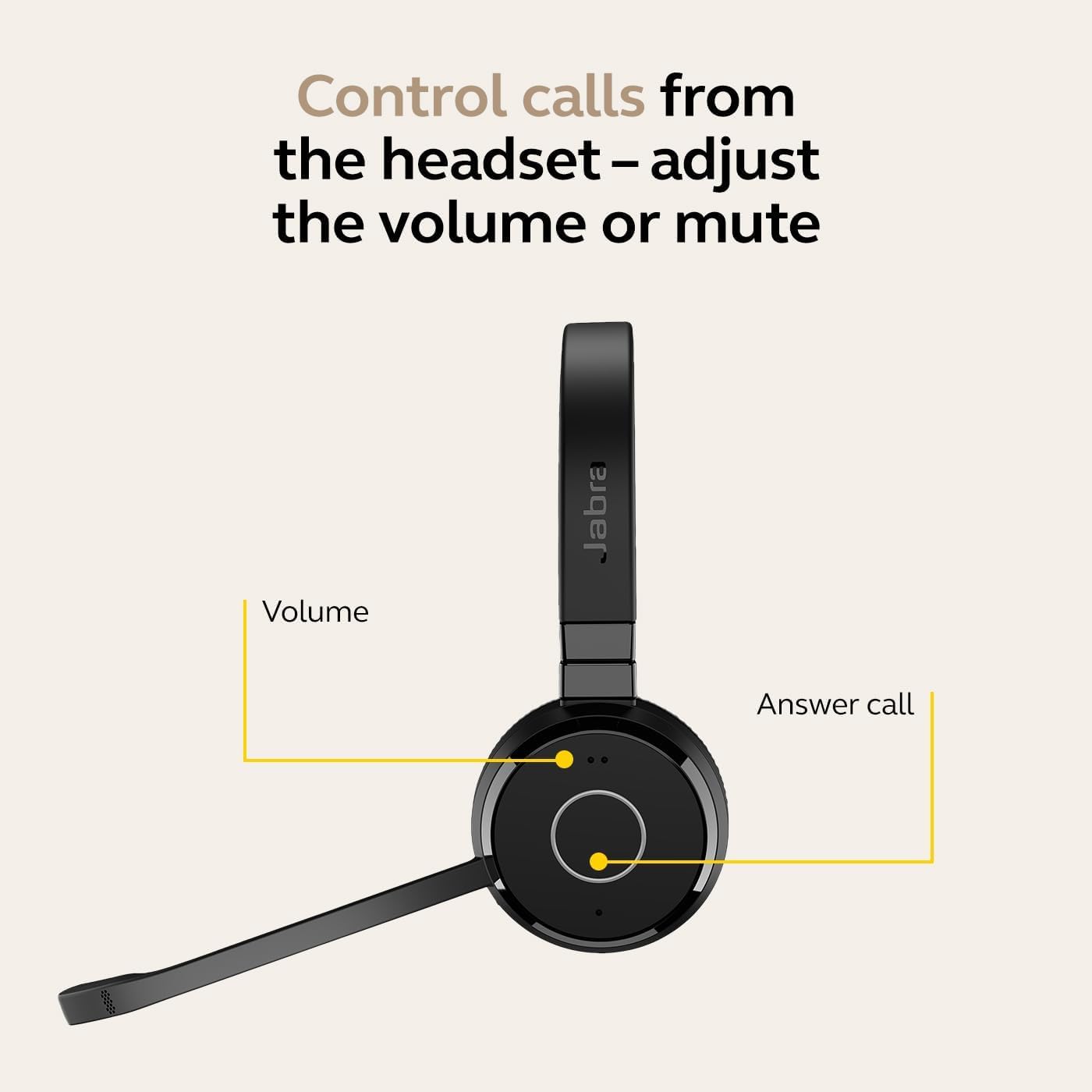 Jabra Evolve 65 TE (Third Edition) Wireless Dual-Ear Headphones - Noise-Canceling Mic, 16 hrs Battery Life, Dual Connectivity, MS Teams Certified, Supports Other Platforms, Black (Renewed)