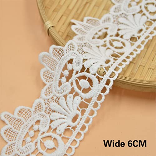 Fleurs brodées 3D en dentelle de coton blanc pour customiser vos robes - 6