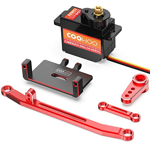 Servo de direction SCX24 en métal rouge pour un contrôle ultra précis