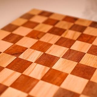 لوح شطرنج خشبي مصنوع يدويًا، لوح تقطيع من الحبوب الطرفية بنمط رقعة الشطرنج بلونين