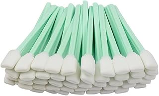BODYA 100 Pieces Foam Cleaning Swab Sticks Square Tip Cleaning Bud Swabs Sponge Stick for Camera, Optical Lens, Arts and Crafts, Painting, Gun, Printer, Automotive Detailing