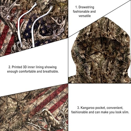 Image of PriAmi Custom Camo Hoodie for Women, 3D Pullover Hunting Sweater Gift