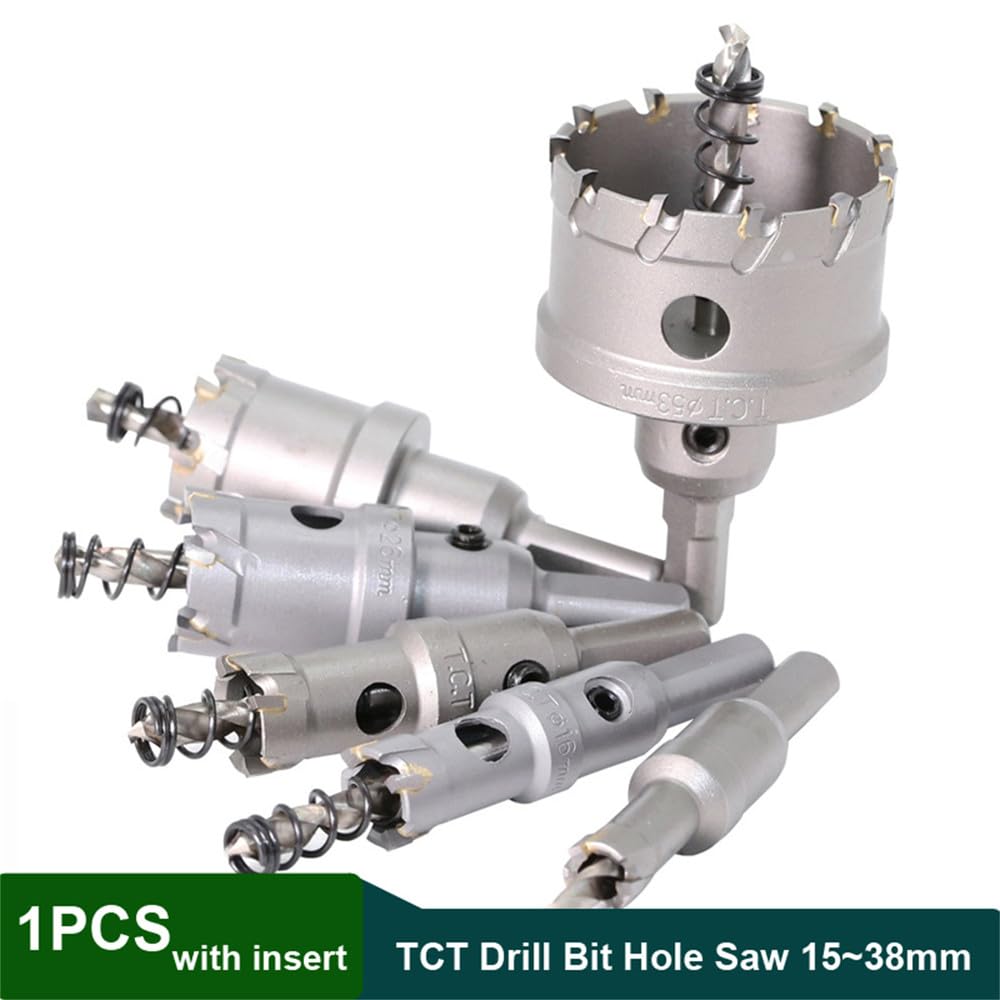 Punte per seghe a tazza TCT da 12-38 mm, fresa in acciaio al carburo di cobalto, per piastre in acciaio inossidabile, kit per il taglio di metalli in ferro, 27 mm