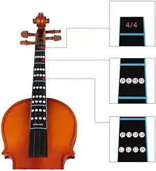 Adesivo para Escala de Violino 4/4, Natural e Cromática, Velvet, Preto com Marcações