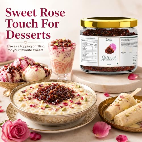 Image of Natural Rose Gulkand 400g | Gulkand with Honey, Rose Petal Jam, Natural Paan Gulkand by Organic Mandya