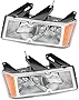 Gold Shrine For Chevrolet Chevy Colorado Headlight 2005 2006 2007 2008 Driver and Passenger Side Headlamp Assembly Replacement