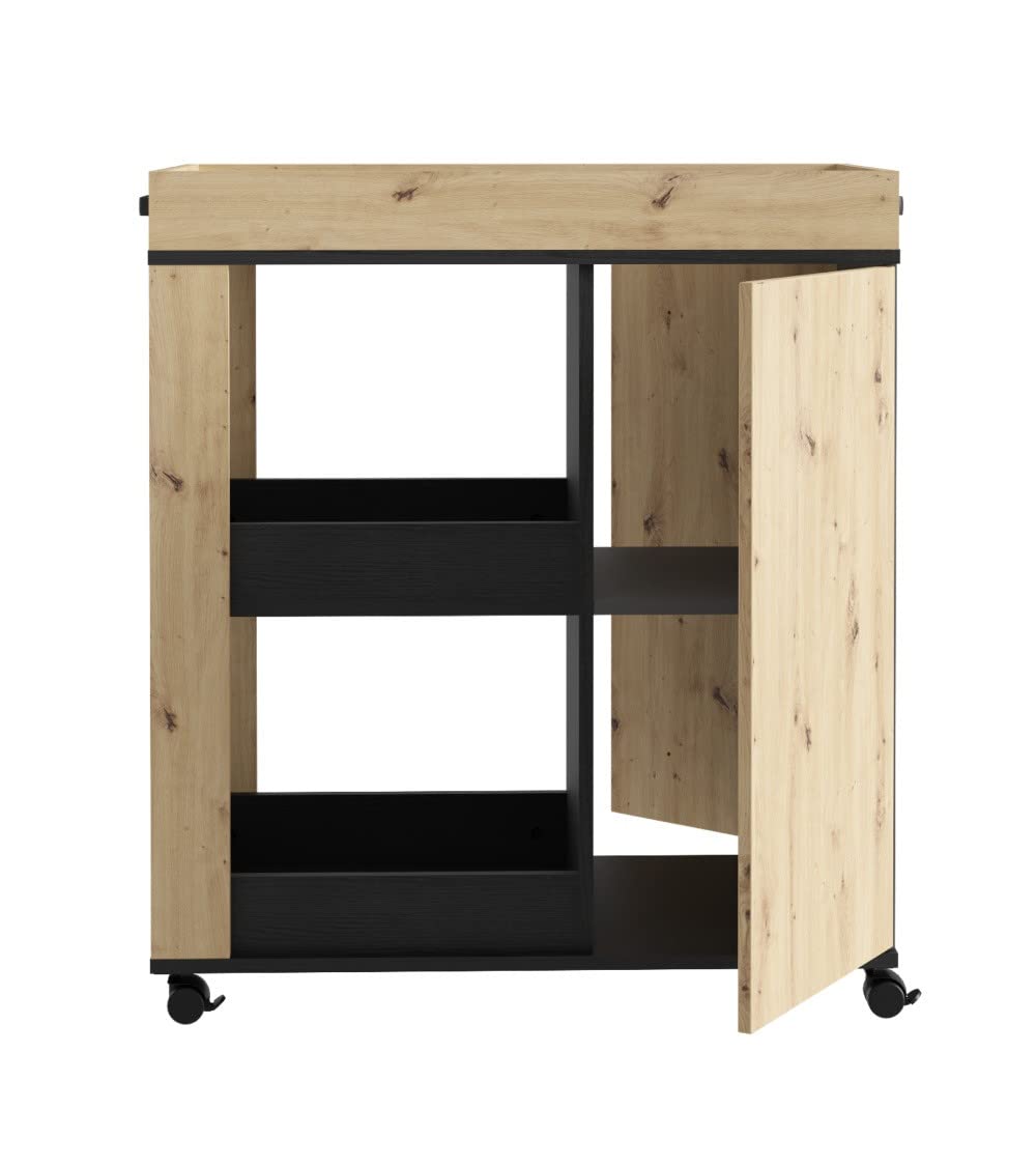 Home Heavenly® - Mueble Bar RONY. Carrito Auxiliar con Ruedas. 78x88x42 cm. Carrito de Bebidas Cocina Comedor.