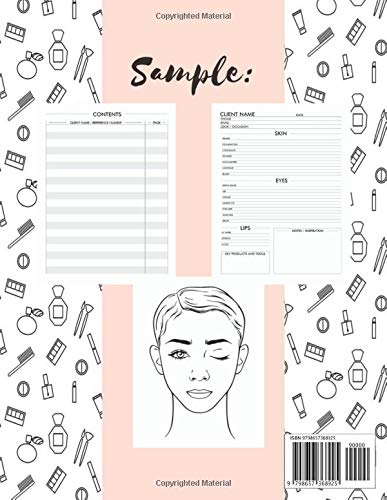 Makeup Artist Face Charts: Face Charts for Makeup Artists Notebook Journal Handbook Workbook Log Book - Makeup Practice Face Sheets & Client Tracker - Makeup Gift for Estheticians Women & Girls image 2