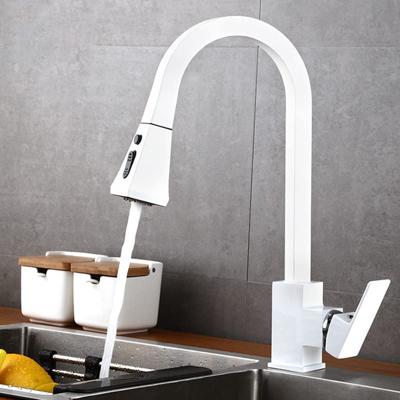 Robinet de cuisine avec douchette extractible et mitigeur pivotant 360°