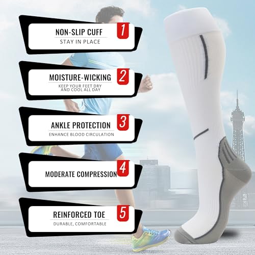 Image of fenglaoda Compression Socks for Women Men 3 Pairs Graduated Compression Support Circulation Socks for Nurses