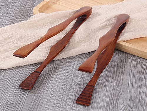 Set di pinze da cucina in legno, utensili multifunzionali per barbecue, cottura e servizio