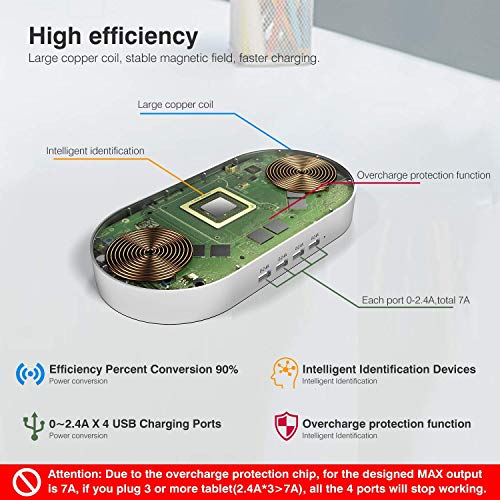 MSTJRY Pull Up Bar, Wireless Charging USB Charger Station Dock, Silver (DGOQ0018) - Thumbnail 2