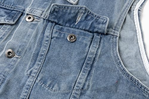 Colete de tela vaquera resistente con botones metálicos clásicos 5