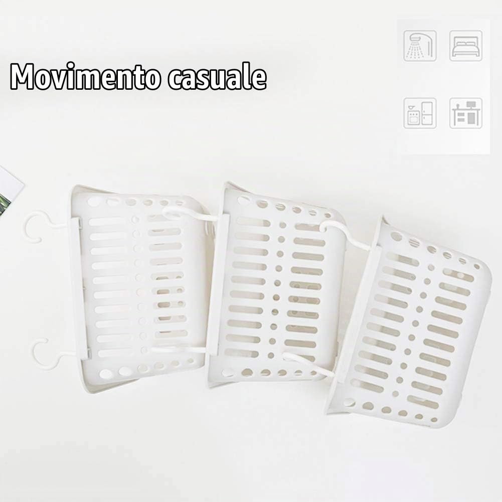 SEAFRONT Cestino Portaoggetti in Plastica da Appendere Carrello Portaoggetti da Doccia con Ganci Cestini Portaoggetti per Bagno Cestini Portaoggetti per Armadio da (Bianco)