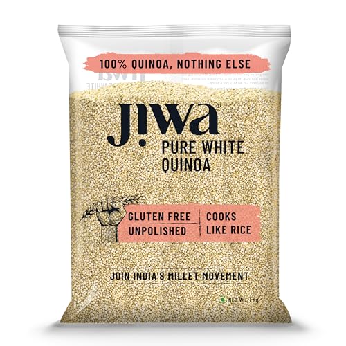Image of Jiwa Pure White Quinoa | High Protein | Cooks Like Rice | Gluten Free| Superfood | 1 Kg