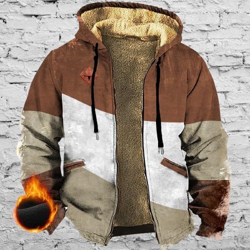 Winter Jackets For Men Western Zip Up Big And Tall Lightweight Corduroy Hooded Fleece Hoodies With Pockets - Image 4