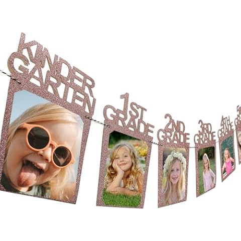 Graduation Party Decorations 2024 2025 Graduation Photo Banner for Class of 2024 Decorations K-12 Graduation Photo Display for High School 5th 8th Grade Graduation Party Supplies Pink SG063PK Cover
