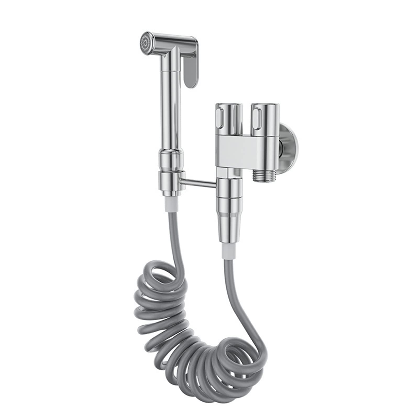 Yjyjy Chrome Handheld Bidet Sprayer Kit,Bidet Sprayer For Toilet Travel,Brass,Bidet Sprayer Holder,Bidet Shower Attachment,Bidet Sprayer For Toilet From Sink,Bidet Shower Head And Hose
