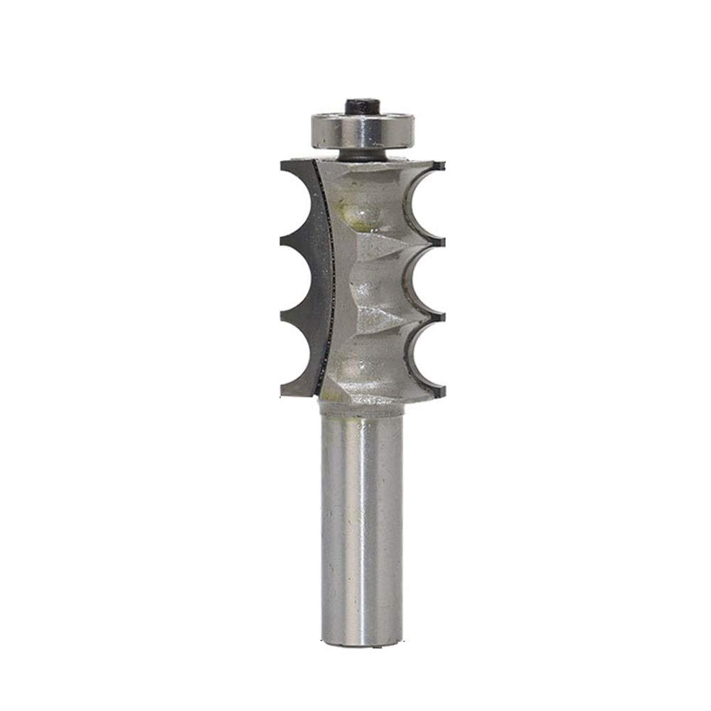 Fresa, broca enrutadora de cuentas triples, fresa for molduras y molduras de muebles con vástago de 1/2 pulgada, columna de cuentas múltiples de carburo de tungsteno for carpintería(1 7/16)