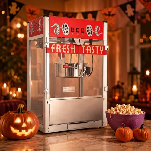 Image of 32OZ Commercial Countertop Popcorn Machine, Theater Style, Red