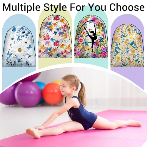 Image of Maple Leaves Drawstring Grip Bags Autumn Small Gymnastics Athlete String Bag for Gymnasts Grip