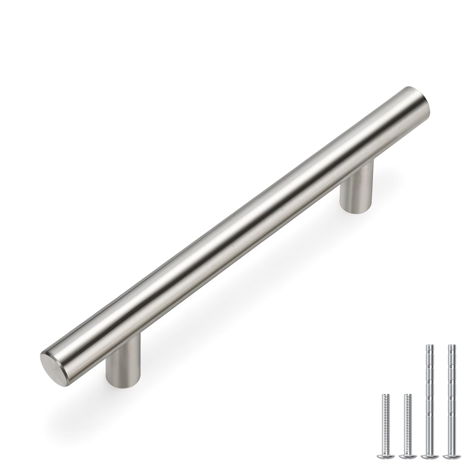 Homdiy Brushed Nickel Drawer Pulls - HD201SN Stainless Steel Kitchen Cupboard Handles, 25 Pack, 3-1/2in Hole Centers for Dresser Drawers