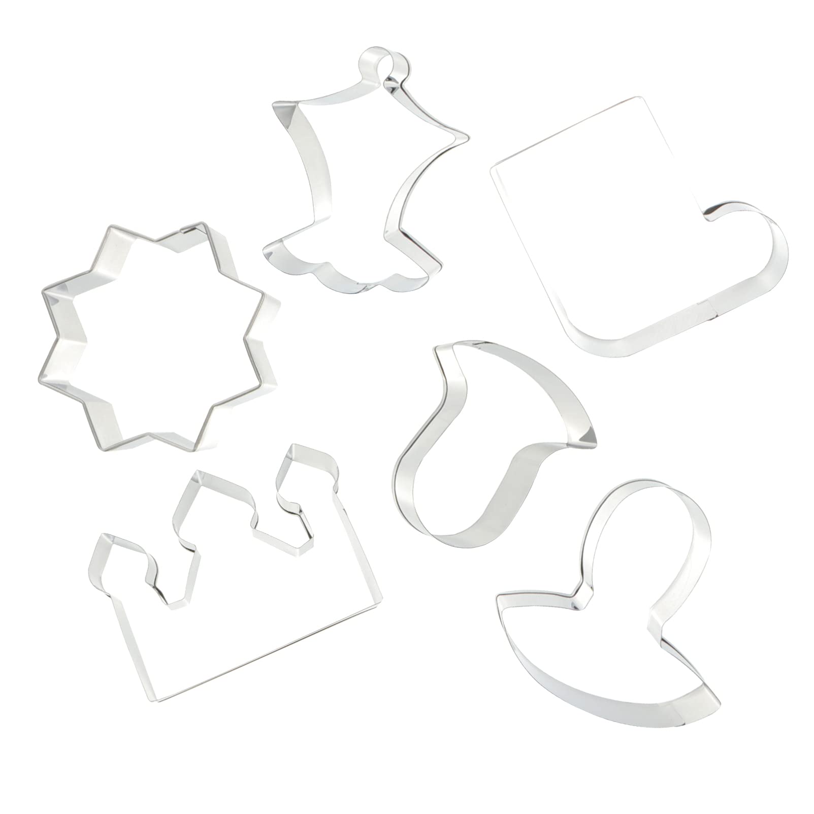 DOITOOL Eid Ramadan Cookie Ramadan Islamic Muslim Biscuit Mold Cake Mold Stainless Steel Fondant Baking Tools for Ramadan Kareem Party Decor 6pcs