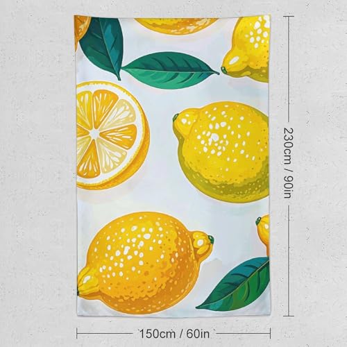 Tenture murale citrons haut de gamme : décoration textile salon chic