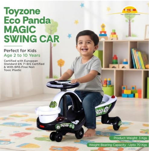 Image of Toyzone Eco Panda Magic Car | Ride-on Baby Car | Swing Car | Comfortable Seat | Elegant Design | Twister Ride on | for Kids Age 2+ (Toyzone Eco Panda-51909)