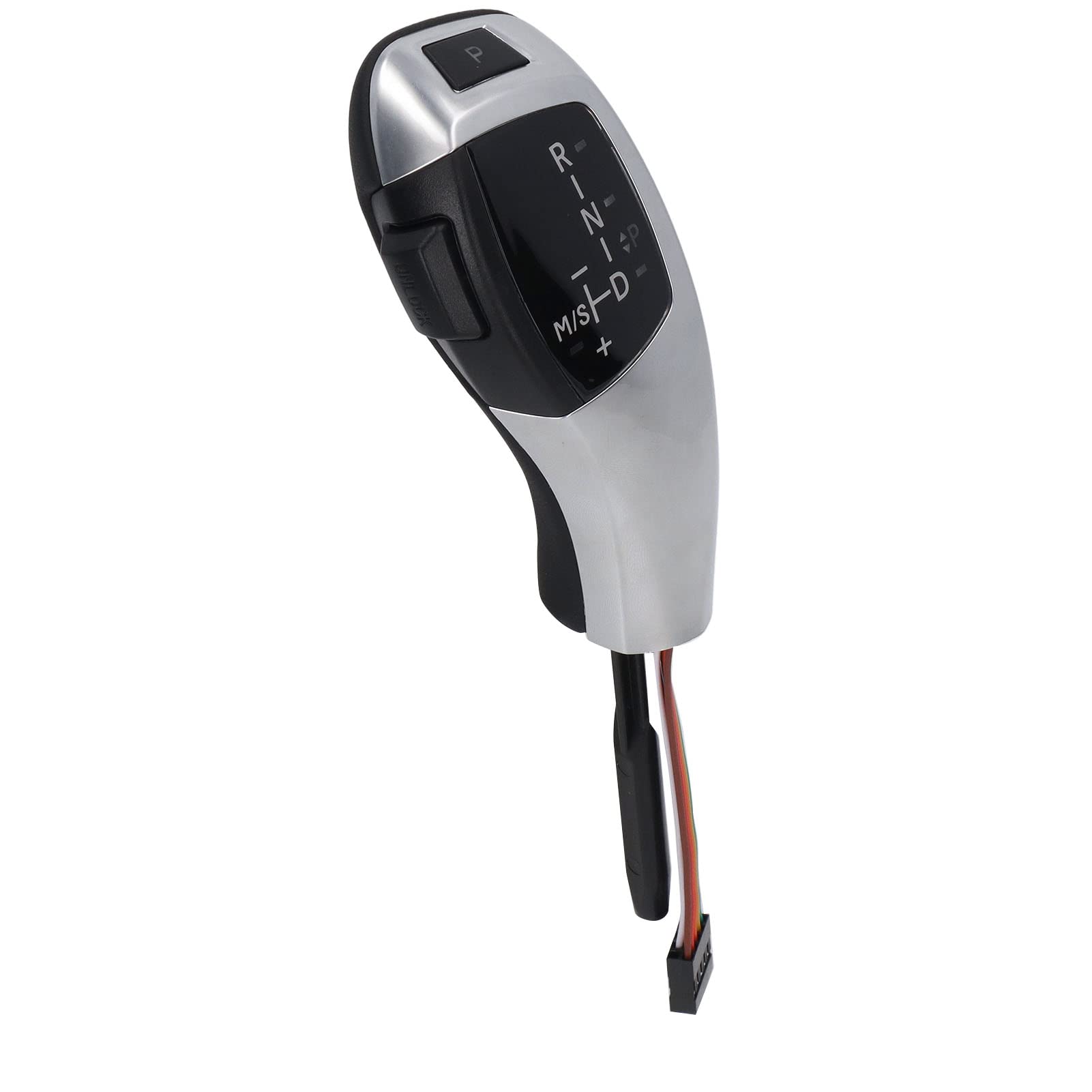 Automatyczna gałka zmiany biegów LED do X3 E83 2004-2010, lewy napęd z czerwonym, luksusowy zamiennik (elektrosrebra)