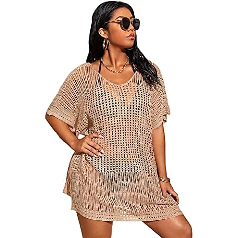SOLY HUX Women's Beach Cover Up Camel 3XL Cover