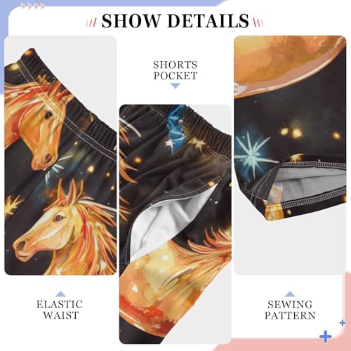 ZZXXB Galaxy Horse Boys Long Pants Soft Trousers Elastic Waist Kids Lounge Bottoms with Pockets S-XL4