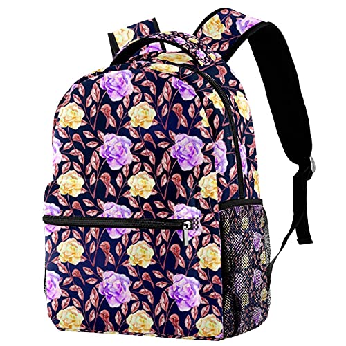 Sac à dos décontracté floral idéal pour les cours au lycée et les sorties en ville