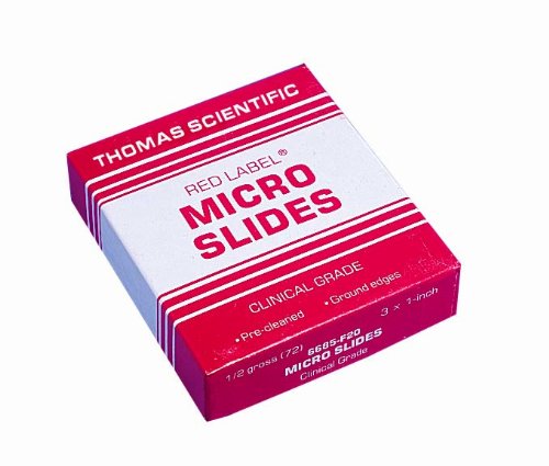 Thomas 2995WDF-602757 Red Label Microscope Slide, Frosted End Two Sides, 1 x 3", 1.1 to 1.3mm Thickness (1,440 slides)