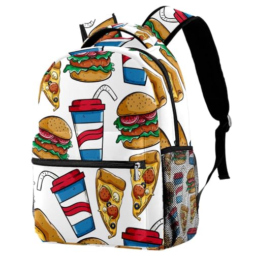 Sac à dos grand format pizza hamburger pour soulager le dos des ados